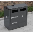 MK1 (2 -Way) Recycling Bin | Street Furniture Ireland | Larkin Engineering 